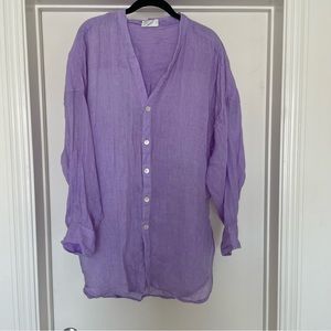 Lilac Linen Top